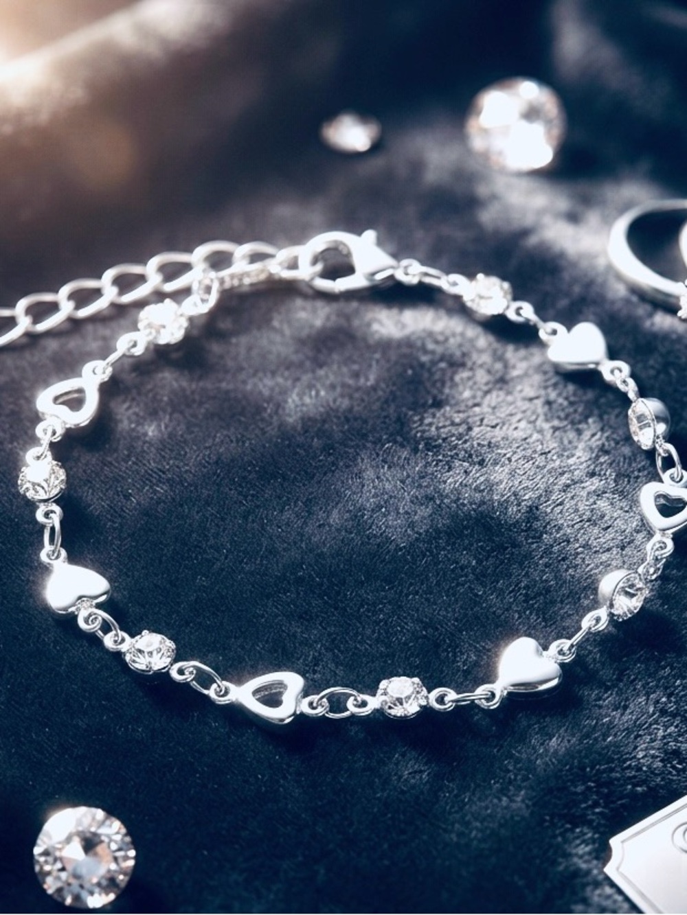 Silver Heart Link Bracelet women’s jewelry.